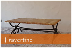 Travertine coffee table