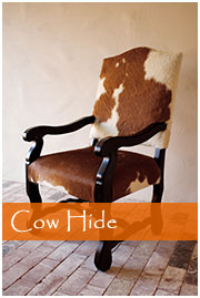 Cow hide dining chair