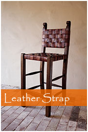 Leather strap barstool from Salsa Trading Sonoma CA