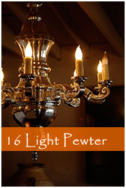 sixteen light pewter chandelier