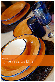 Terracotta dinnerware from Salsa trading Company