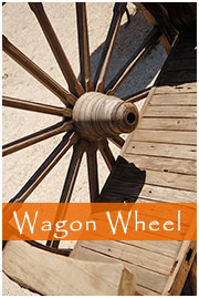 Wagon wheel bench